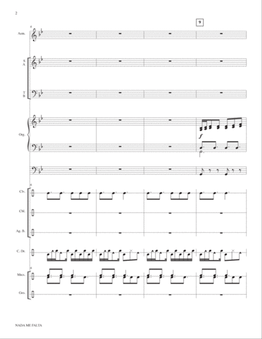 Nada me falta: Psalm 23: Full Score and Parts 4-Part scores gallery preview page 2