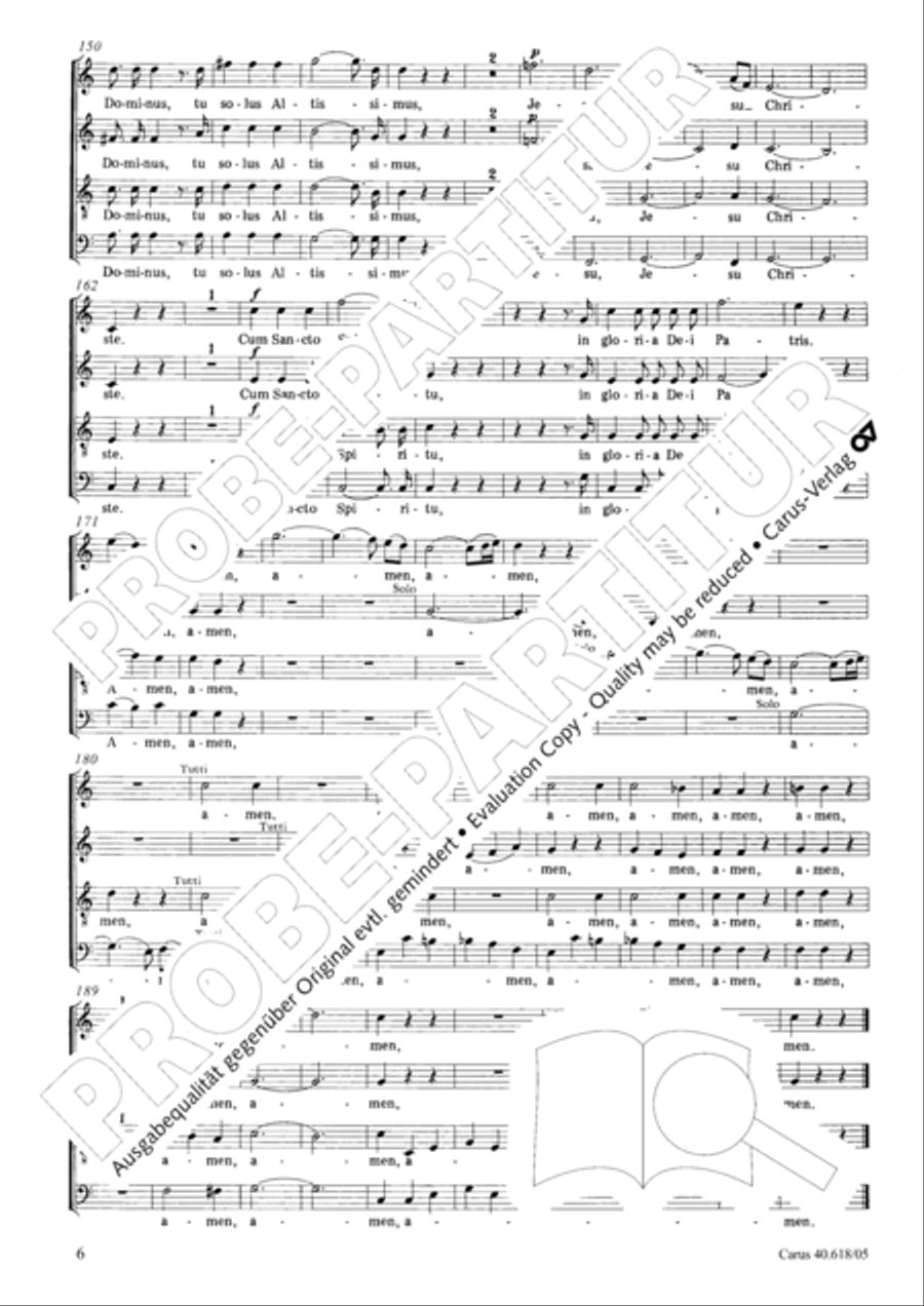 Mass in C (Missa in C) 4-Part scores gallery preview page 7