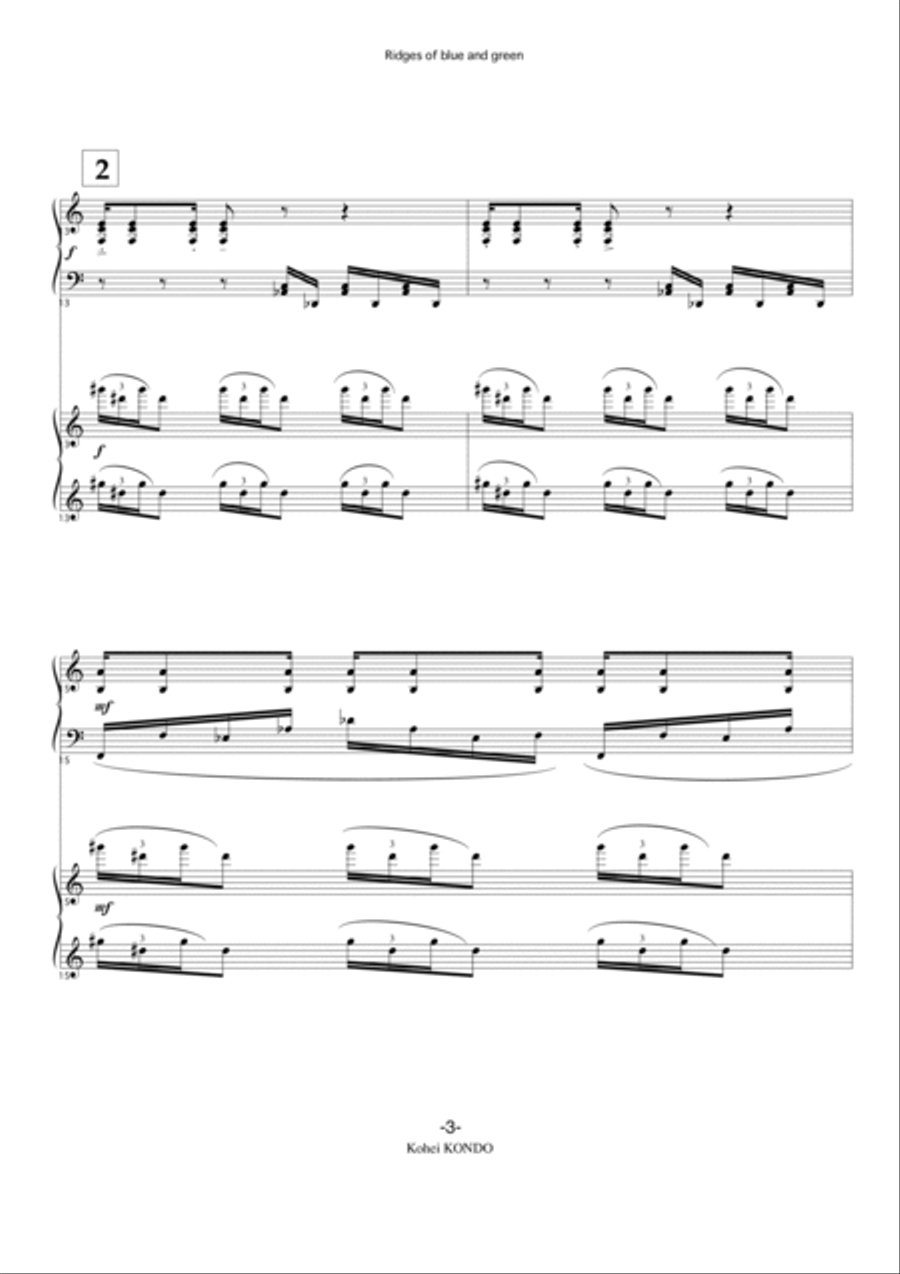 Ridges of blue and green op.38 Piano scores gallery preview page 4