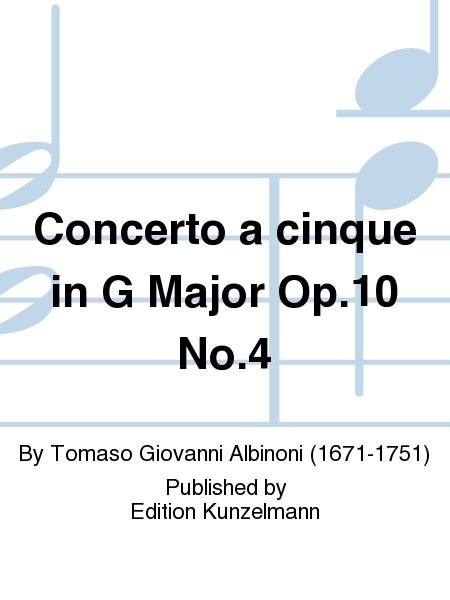 Concerto a cinque in G Major Op. 10 No. 4