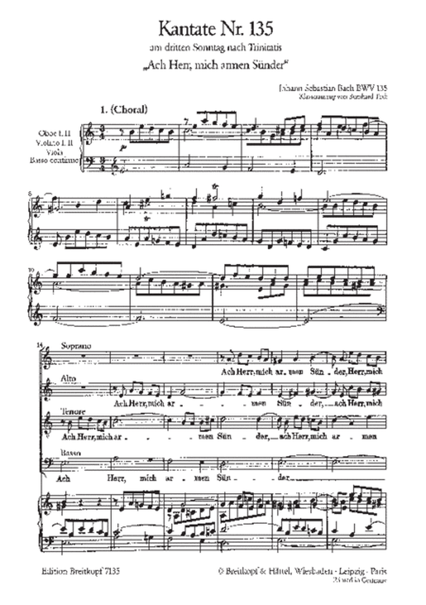 Cantata BWV 135 "Ach Herr, mich armen Suender"
