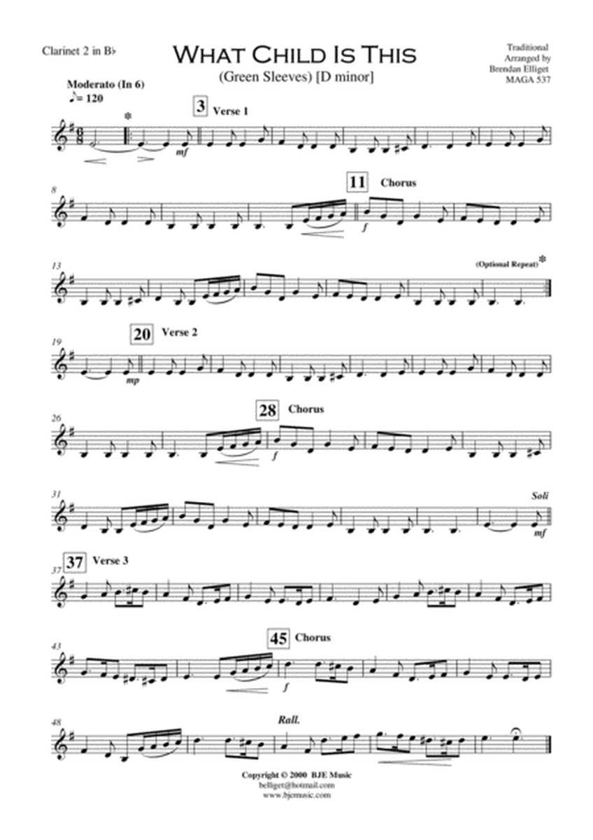 What Child Is This (Greensleeves) - Concert Band Score and parts with optional Strings PDF image number null