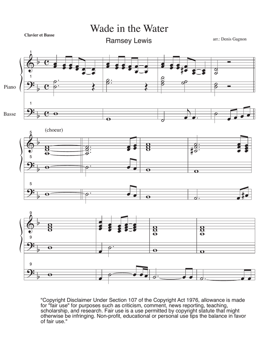 Wade In The Water Acoustic Guitar scores gallery preview page 1