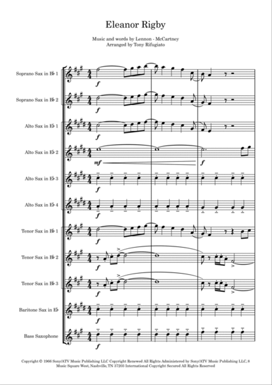 Eleanor Rigby Large Ensemble scores gallery preview page 3