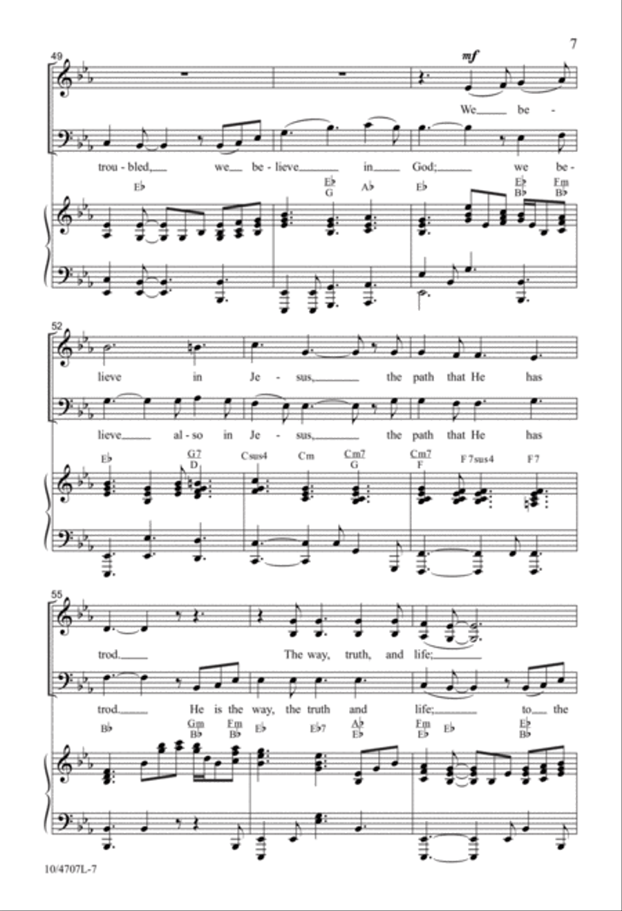 Let Not Your Heart Be Troubled 4-Part scores gallery preview page 7