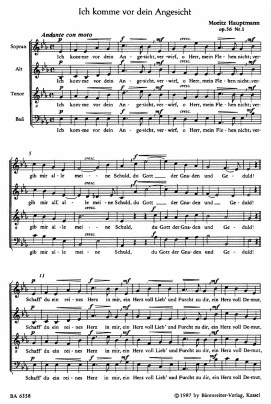 Sechs Motetten Sechs Motetten 4-Part scores gallery preview page 2