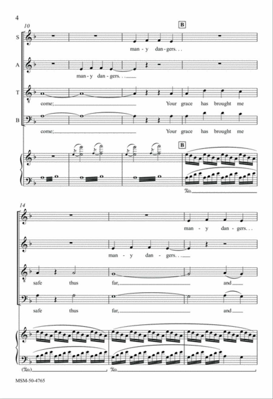Through Many Dangers 4-Part scores gallery preview page 4