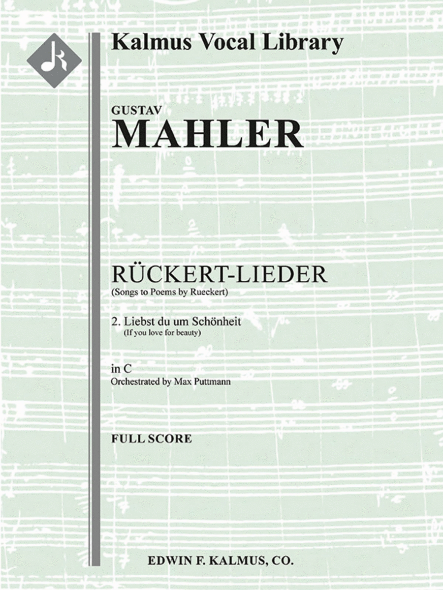 Songs to Poems by Rueckert; No. 2 -- Liebst du um Schonheit?, medium voice (C, original key) Orchestra scores gallery preview page 1