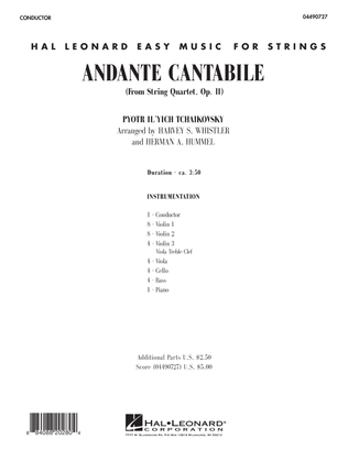 Book cover for Andante Cantabile (from String Quartet, Op. 11) - Full Score