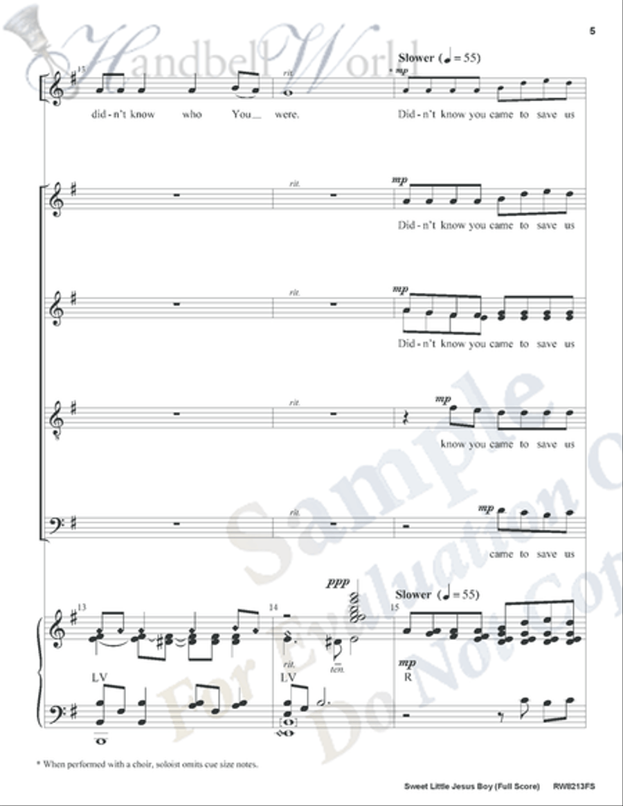 Sweet Little Jesus Boy Sweet Little Jesus Boy 5-Octaves scores gallery preview page 4