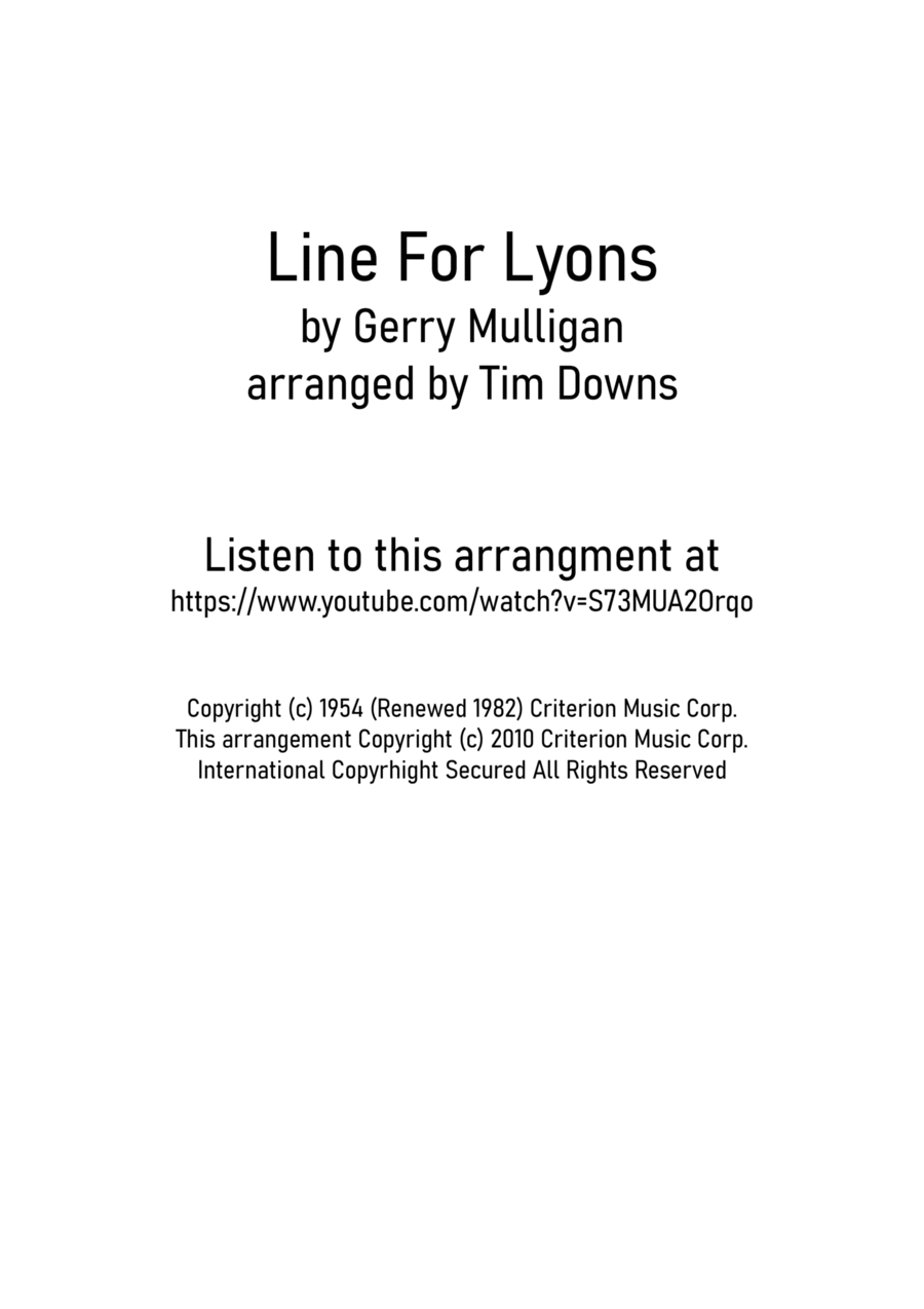 Line For Lyons Line For Lyons Saxophone Quartet scores gallery preview page 1