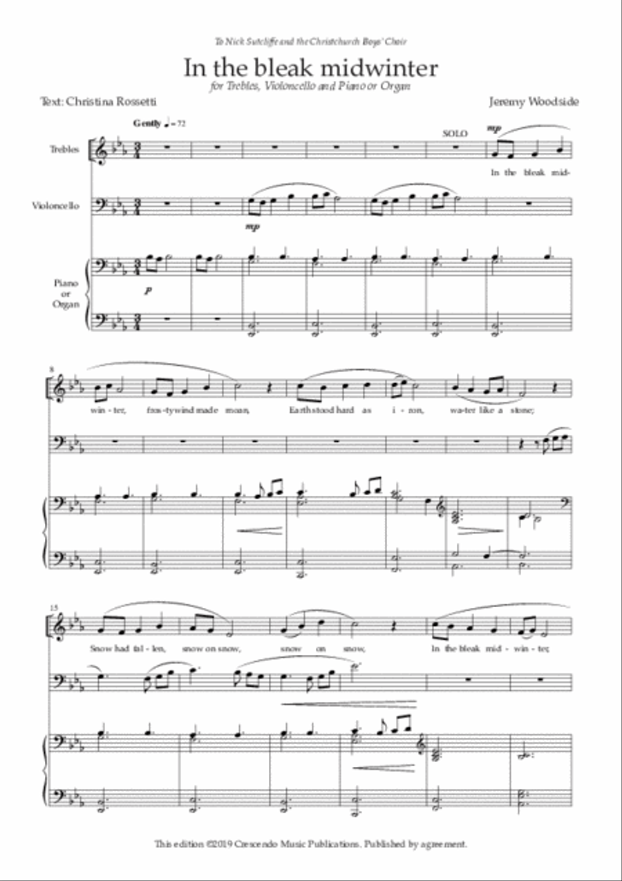 In the bleak midwinter Women's Choir scores gallery preview page 2