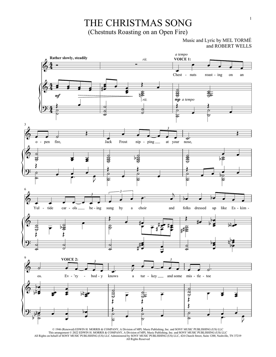The Christmas Song (Chestnuts Roasting On An Open Fire) Vocal Duet scores gallery preview page 1