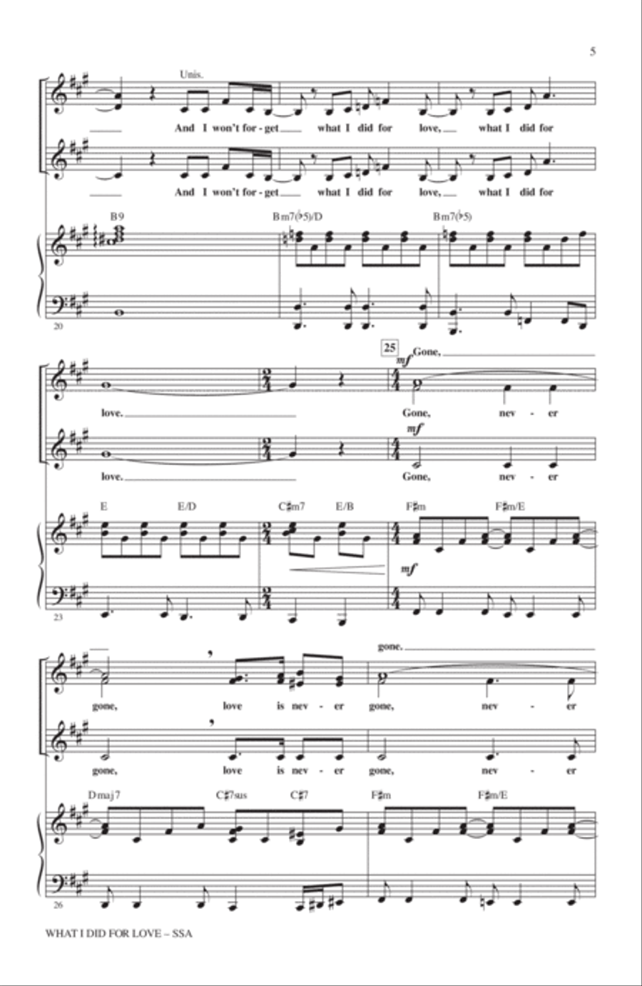 What I Did For Love (from A Chorus Line) (arr. Audrey Snyder) SSA scores gallery preview page 4