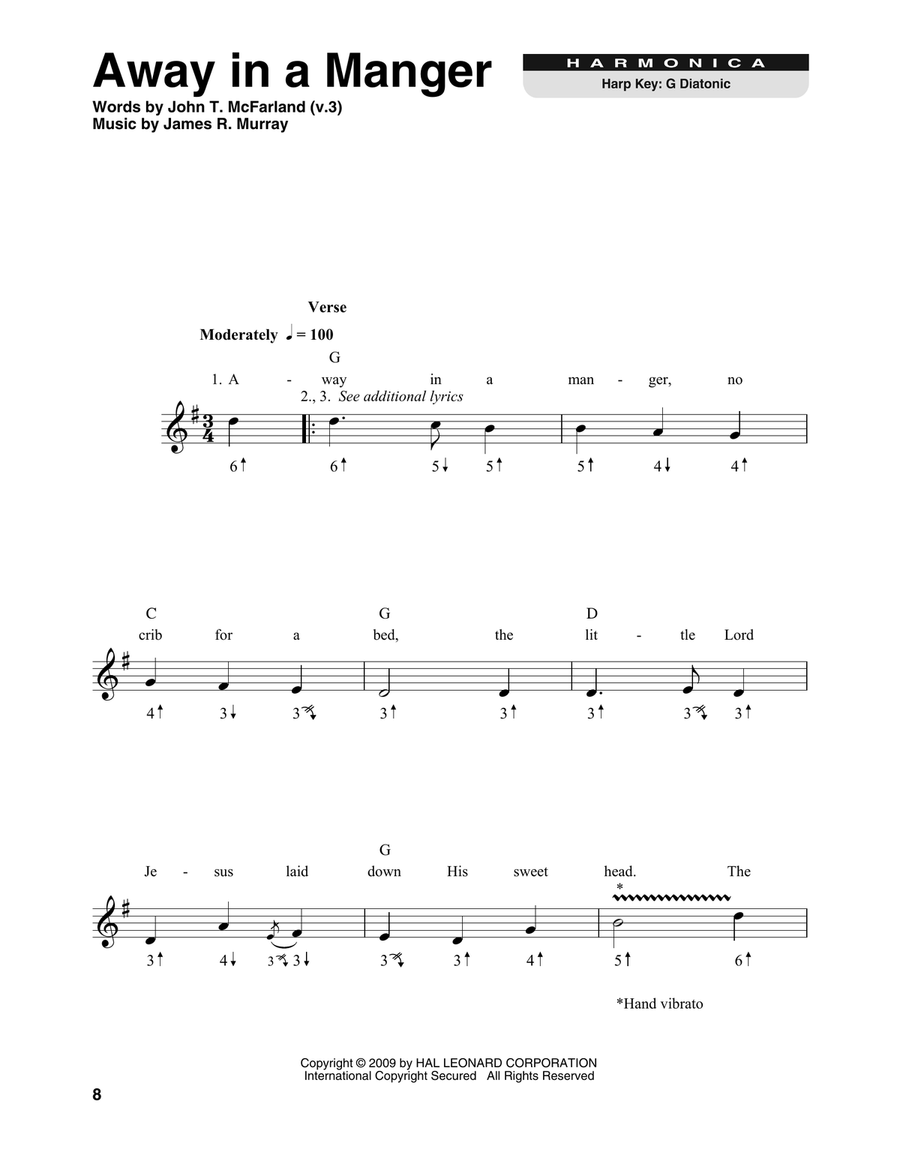 Away In A Manger Away In A Manger Harmonica scores gallery preview page 1