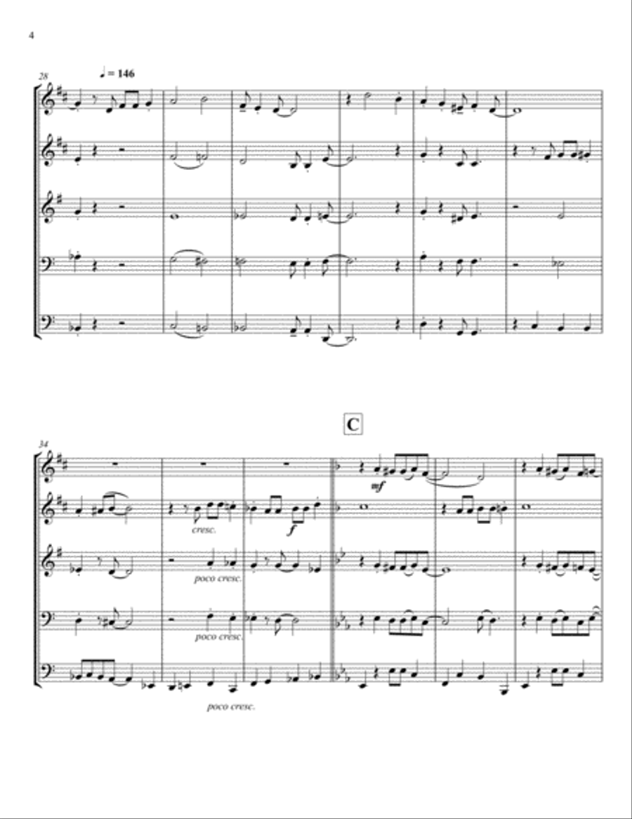 When the Saints Go Marching In, for Brass Quintet Brass Quintet scores gallery preview page 4