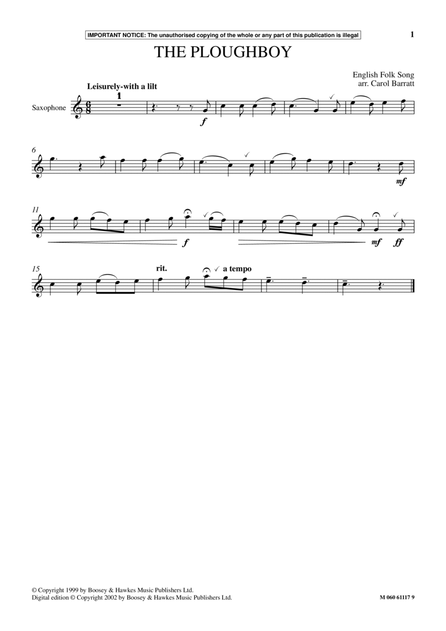 The Ploughboy The Ploughboy School and Community scores gallery preview page 1
