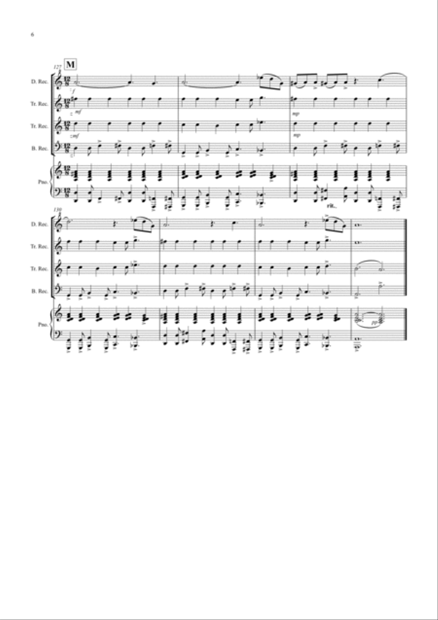 2 Christmas Favourites for Recorder Quartet (volume two) Soprano Recorder scores gallery preview page 6