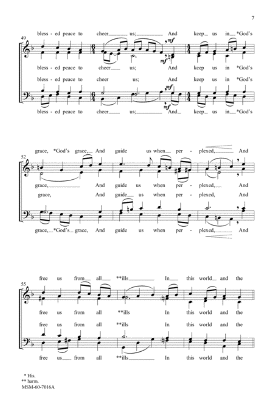 Now Thank We All Our God 4-Part scores gallery preview page 6