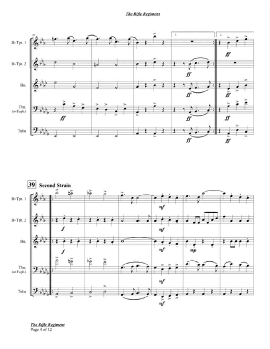 The Rifle Regiment Brass Quintet scores gallery preview page 6