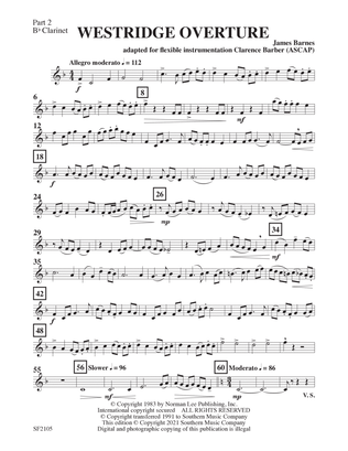 Westridge Overture - Clarinet 2