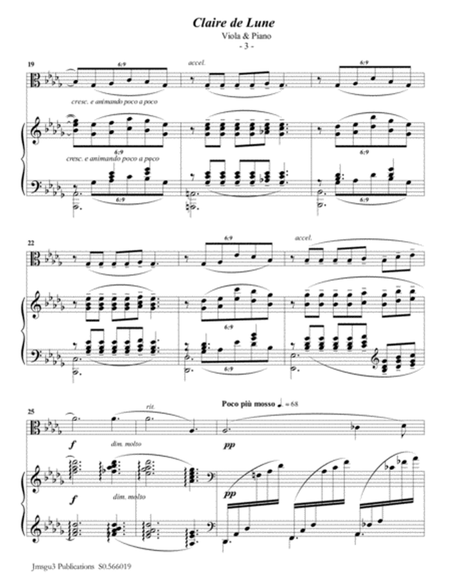 Debussy: Claire de Lune for Viola & Piano image number null