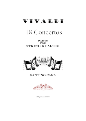 Book cover for Vivaldi - 18 Concertos - Parts for String Quartet