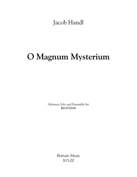 O Magnum Mysterium - brass choir