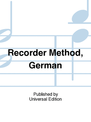 Book cover for Recorder Method, German