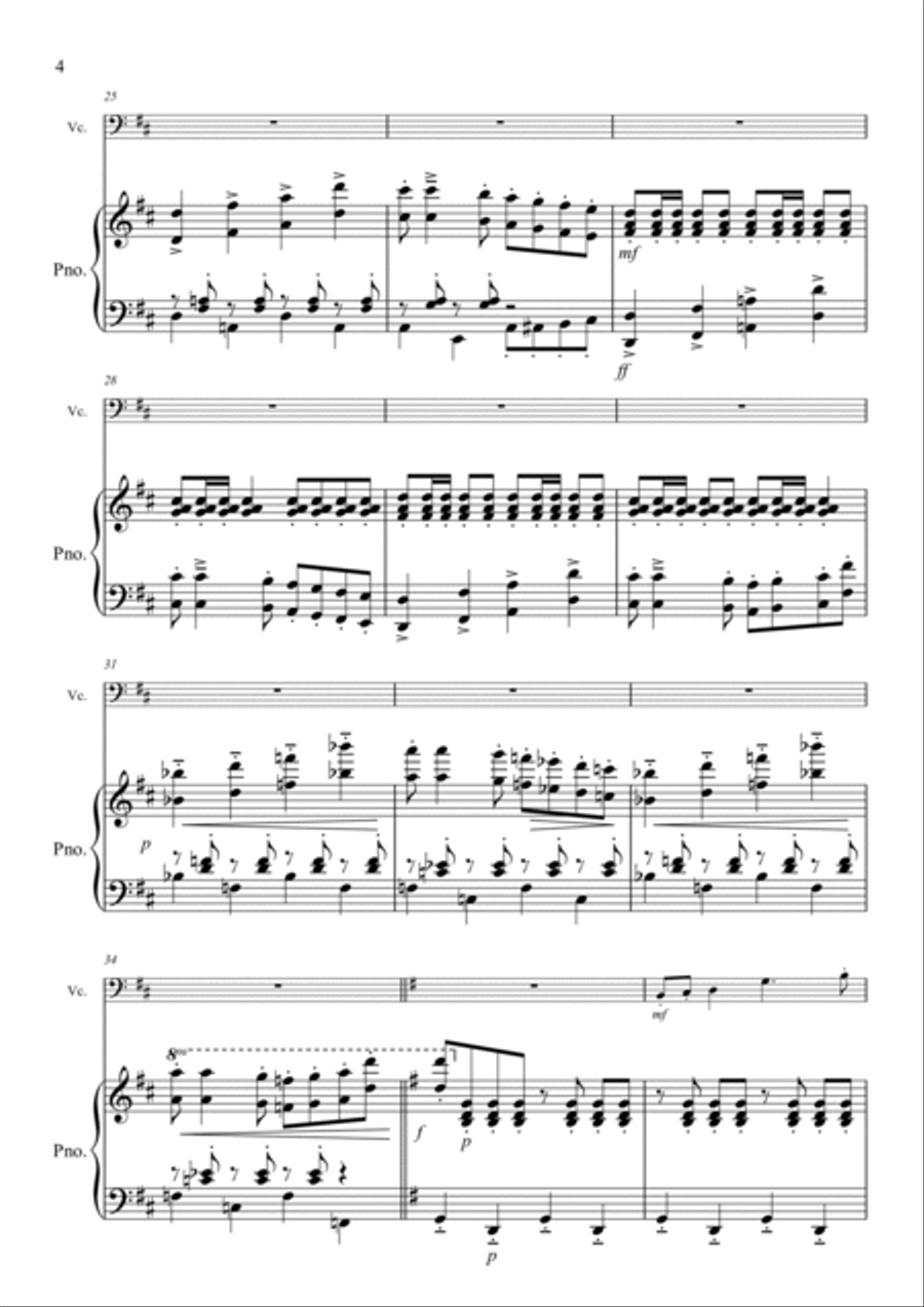 Mini Concerto For Alex (Cello and Piano Arrangement) Chamber Music scores gallery preview page 4