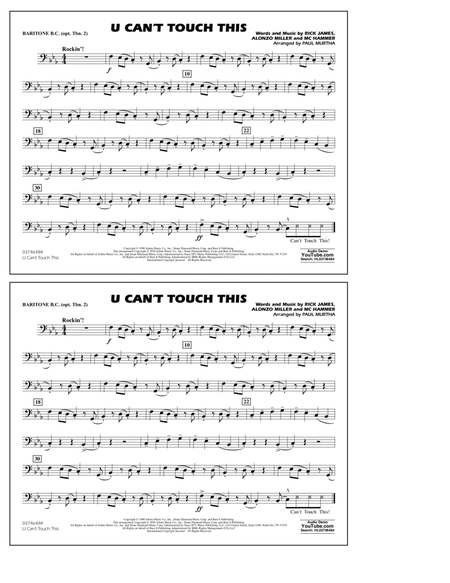 U Can't Touch This (arr. Paul Murtha) - Baritone B.C. (Opt. Tbn. 2)