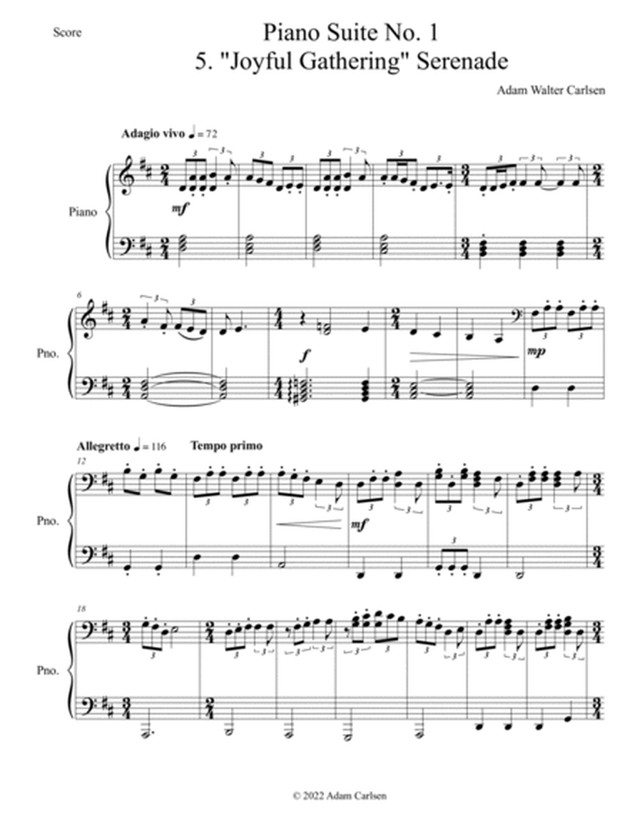 Piano Suite No. 1 5. "Joyful Gathering" Serenade image number null