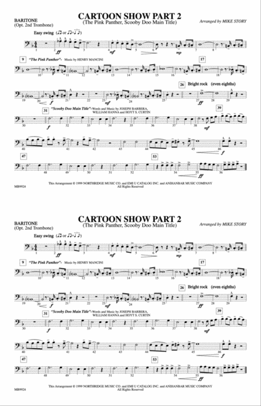 Cartoon Show, Part 2: Baritone B.C. Marching Band scores gallery preview page 1