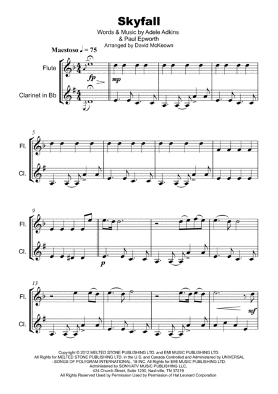 Skyfall Woodwind Duet scores gallery preview page 2