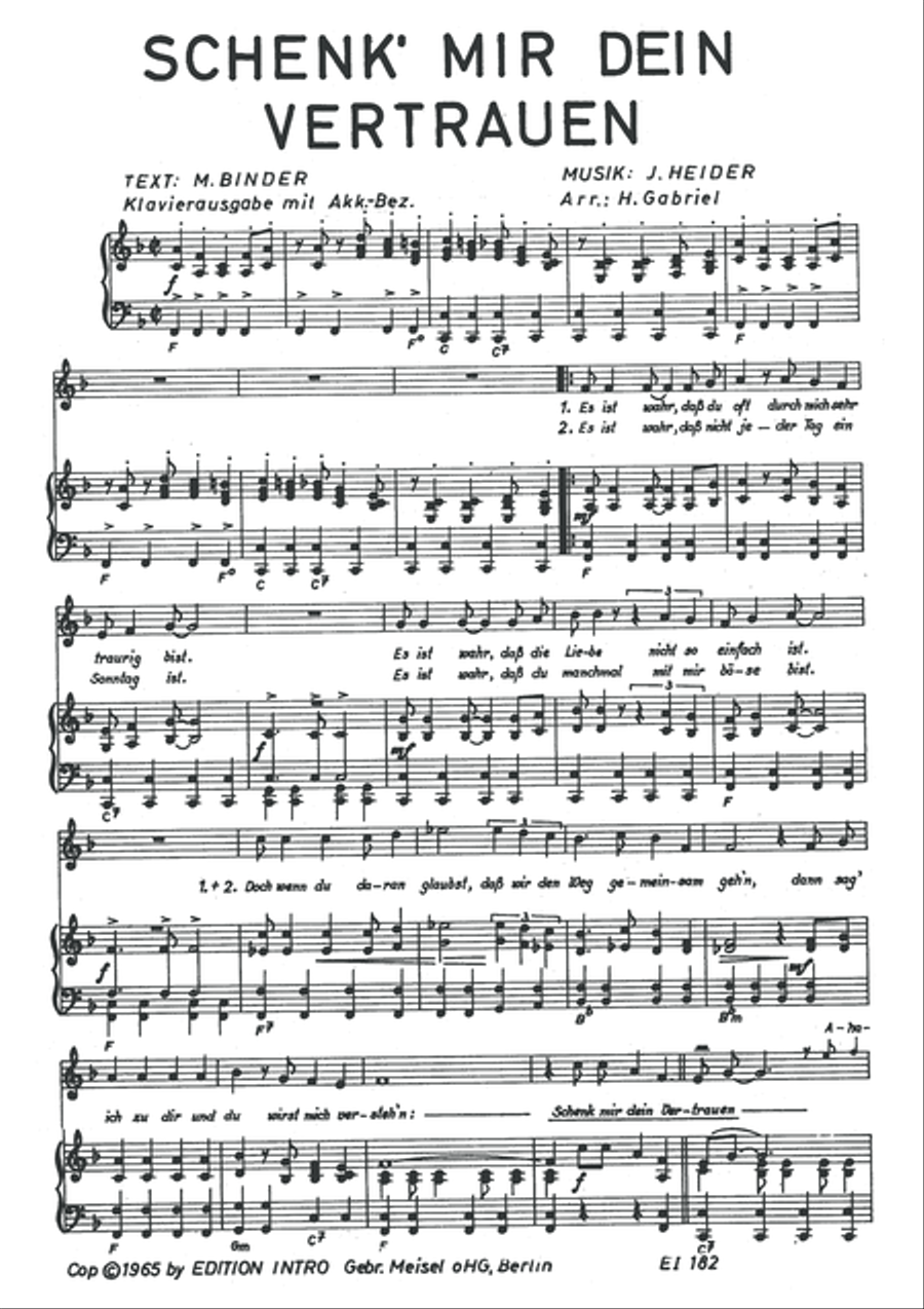Schenk mir dein Vertrauen Piano, Vocal scores gallery preview page 3