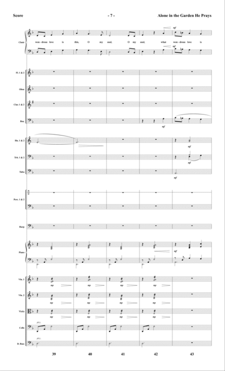 Alone in the Garden He Prays - Orchestral Score and CD with Printable Parts Choir scores gallery preview page 9