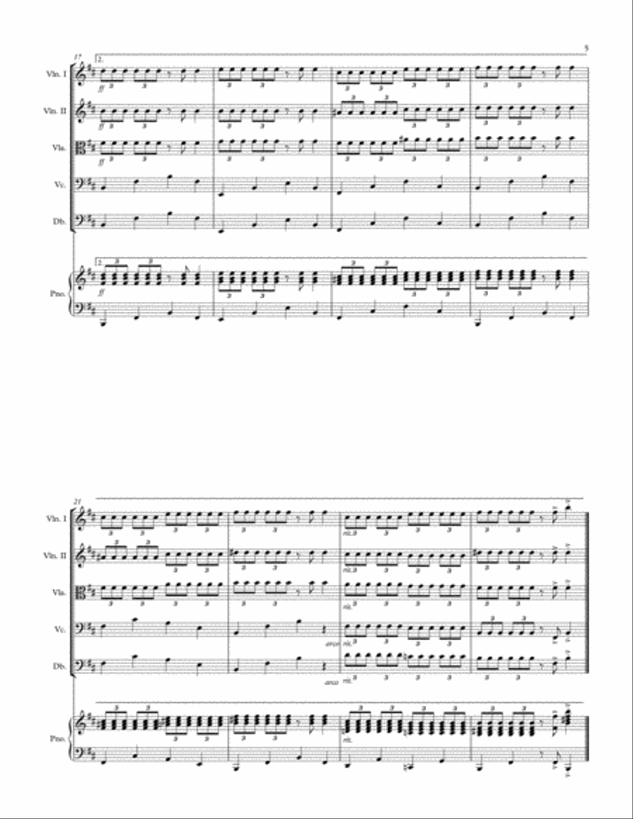 Pineapple Unicorn Mambo (String Orchestra and Piano) Chamber Orchestra scores gallery preview page 5