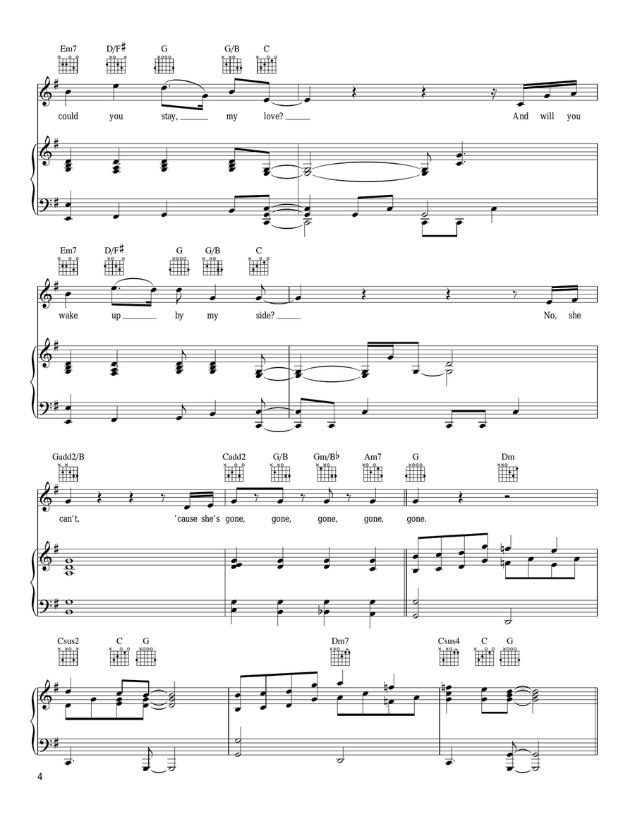 Dreaming With A Broken Heart Piano, Vocal, Guitar scores gallery preview page 4