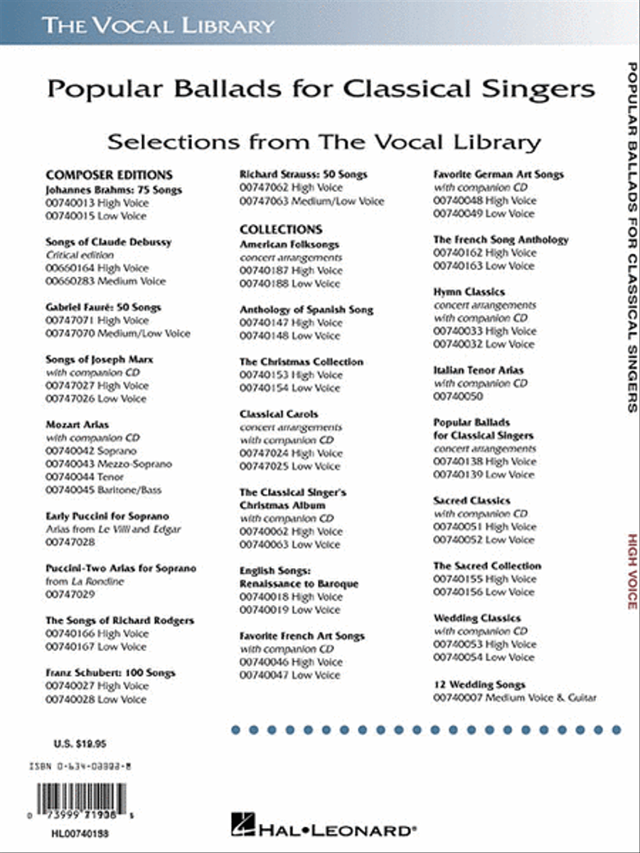 Popular Ballads for Classical Singers High Voice scores gallery preview page 2