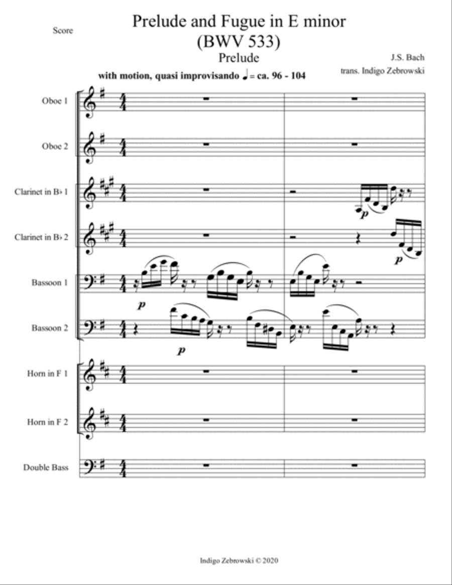 Prelude and Fugue in E minor BWV 533, 