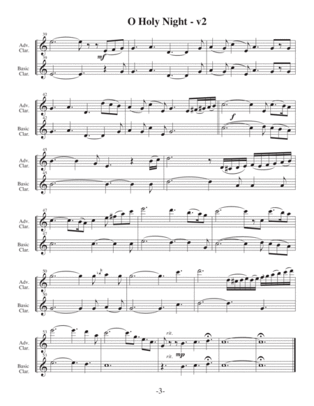 O Holy Night-v2 (Arrangements Level 3-5 for CLARINET + Written Acc) image number null