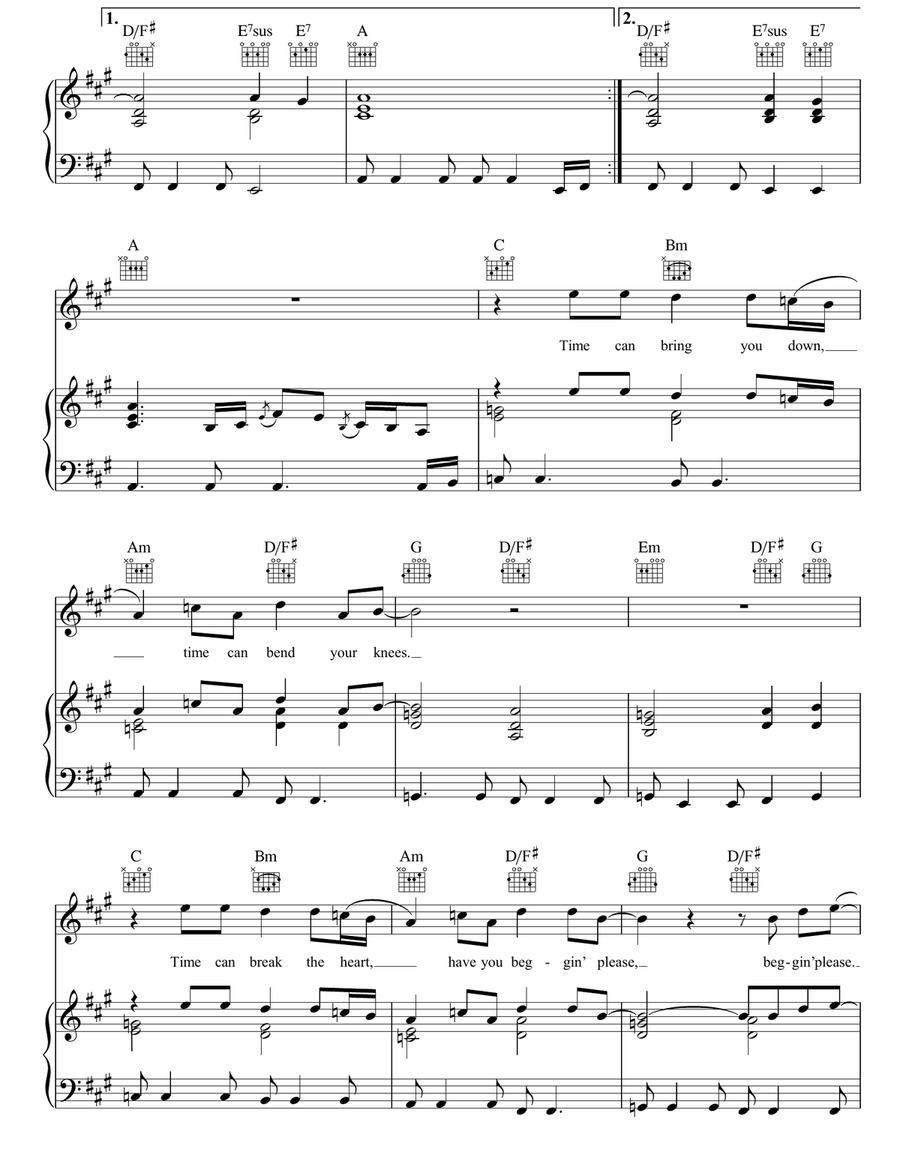 Tears In Heaven Piano, Vocal, Guitar scores gallery preview page 3
