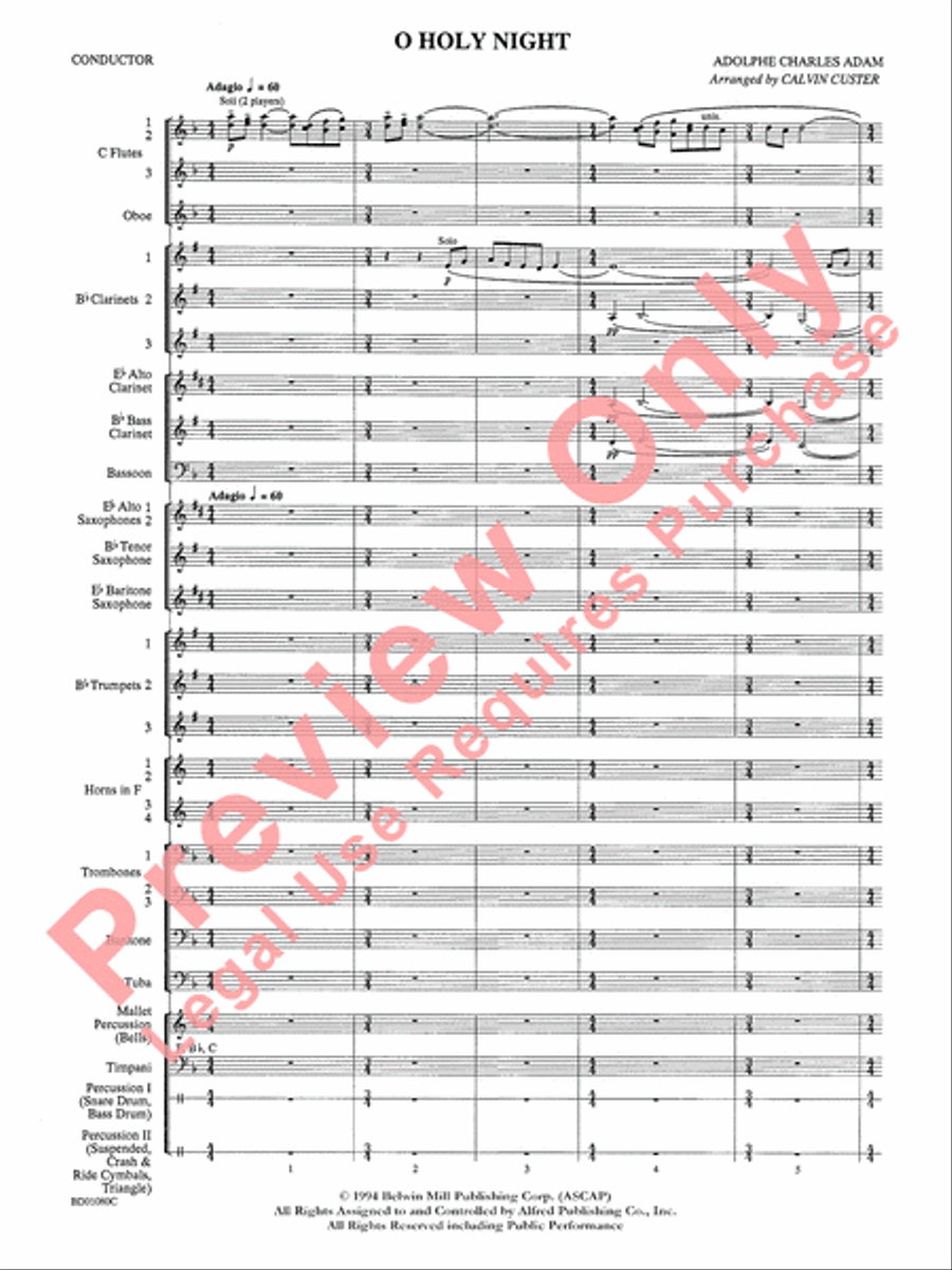 O Holy Night Concert Band scores gallery preview page 3