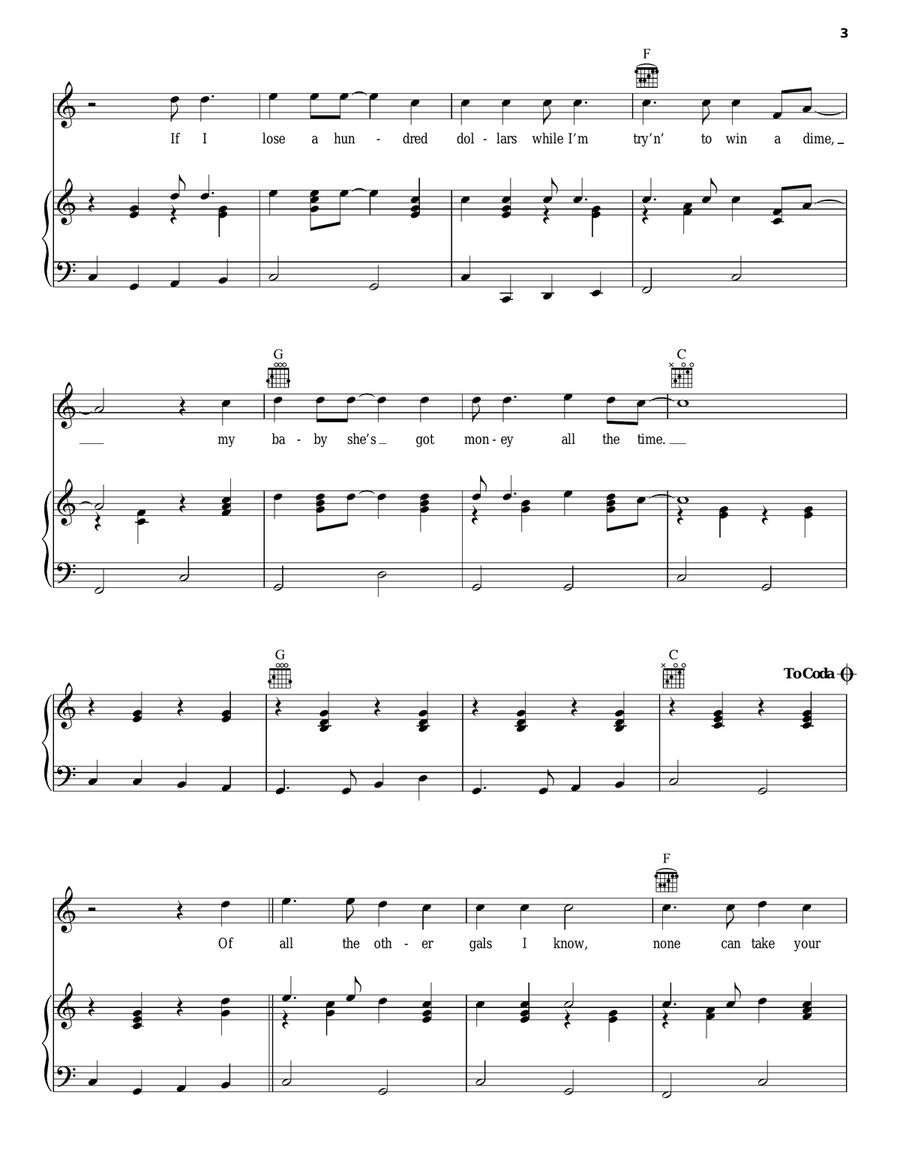 If I Lose Piano, Vocal, Guitar scores gallery preview page 3