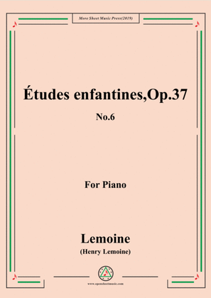 Book cover for Lemoine-Études enfantines(Etudes) ,Op.37, No.6