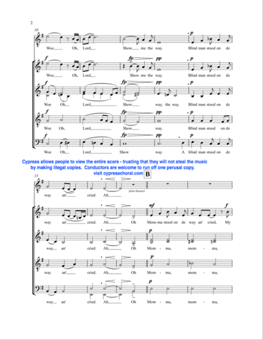 Blind Man 4-Part scores gallery preview page 3