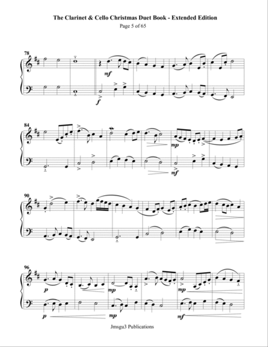 Guthrie: The Clarinet & Cello Christmas Duet Book - Extended Edition Chamber Music scores gallery preview page 5