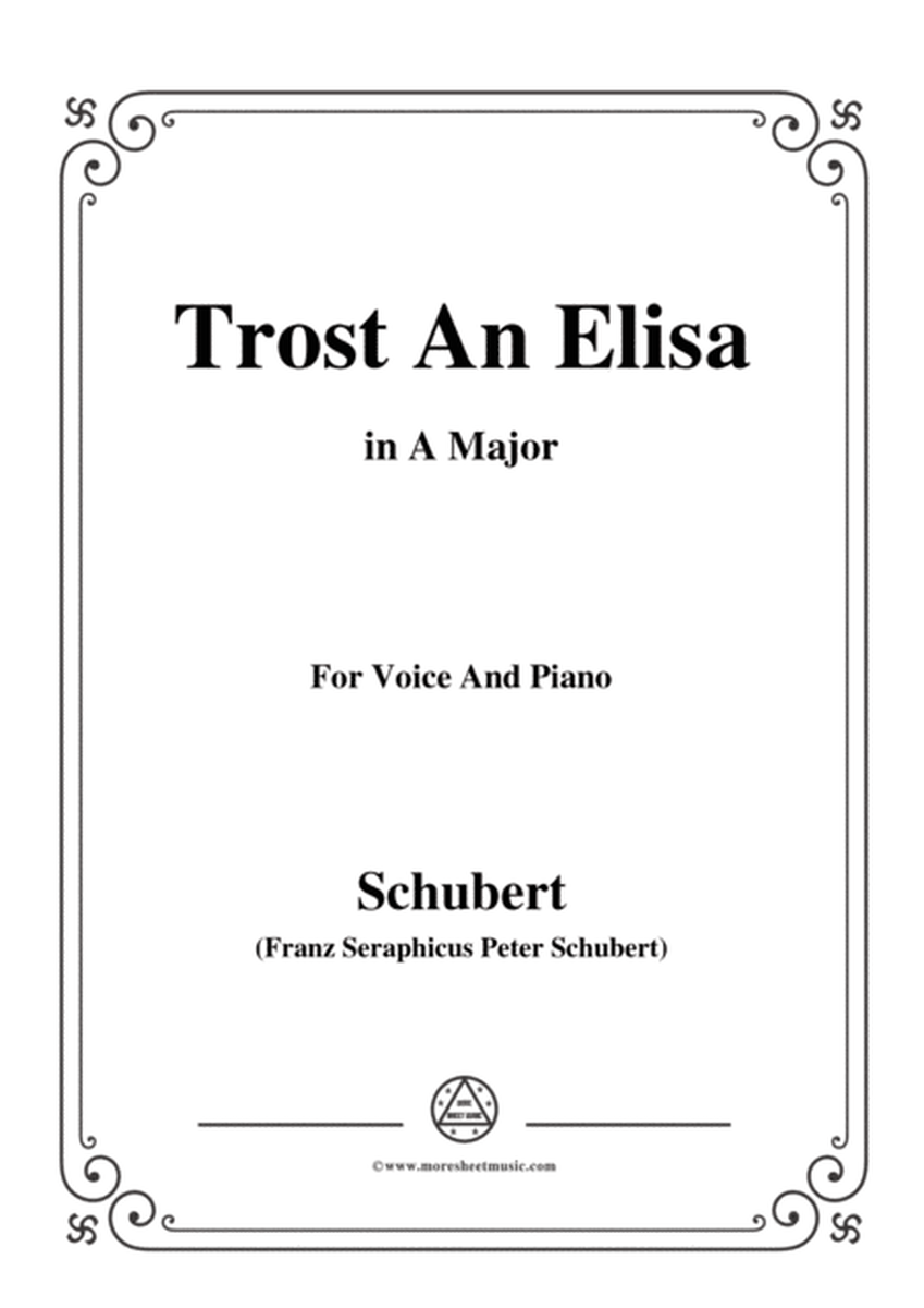 Schubert-Trost An Elisa,in A Major,for Voice&Piano image number null