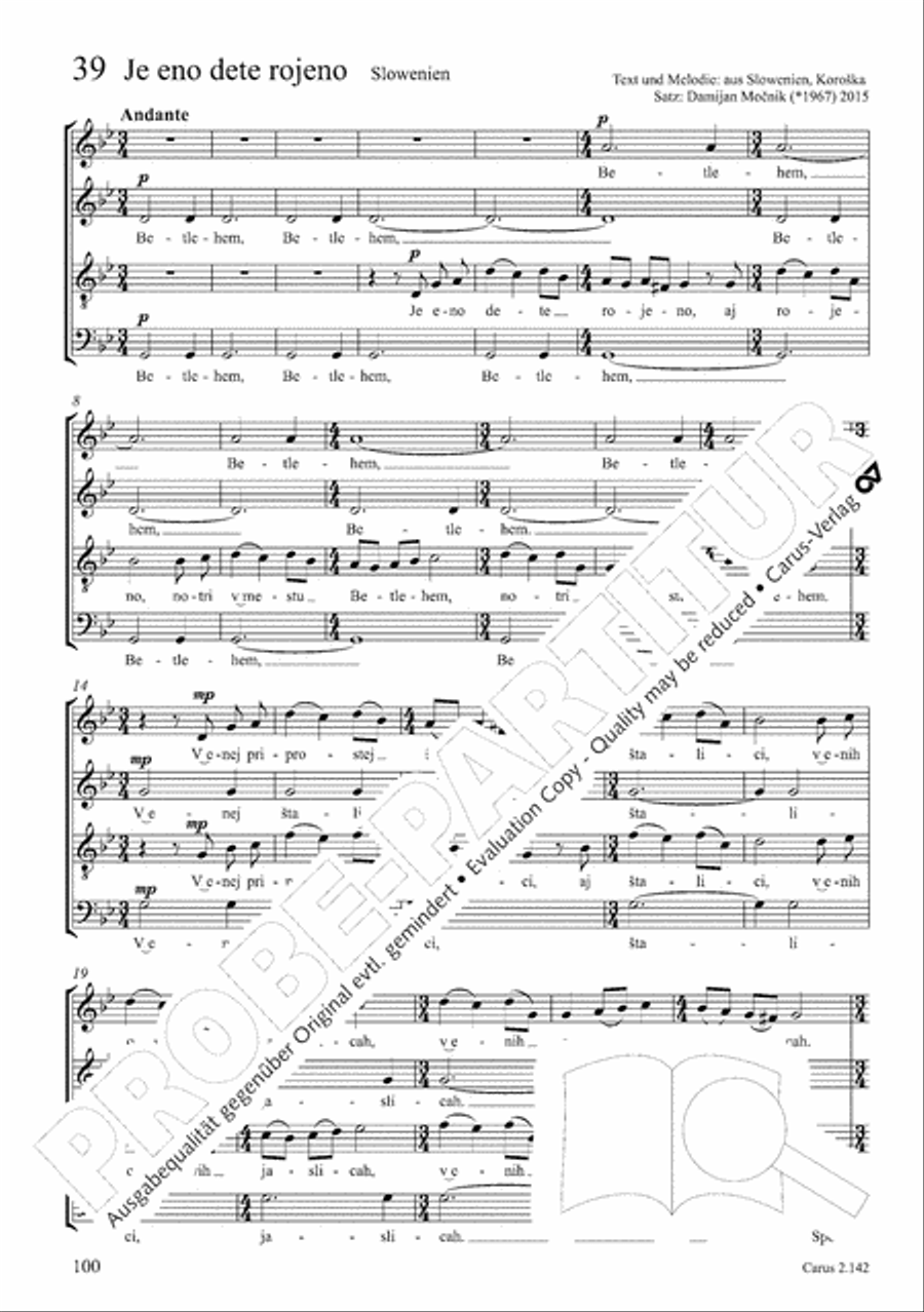Christmas Carols of the World. Choral collection 4-Part scores gallery preview page 84