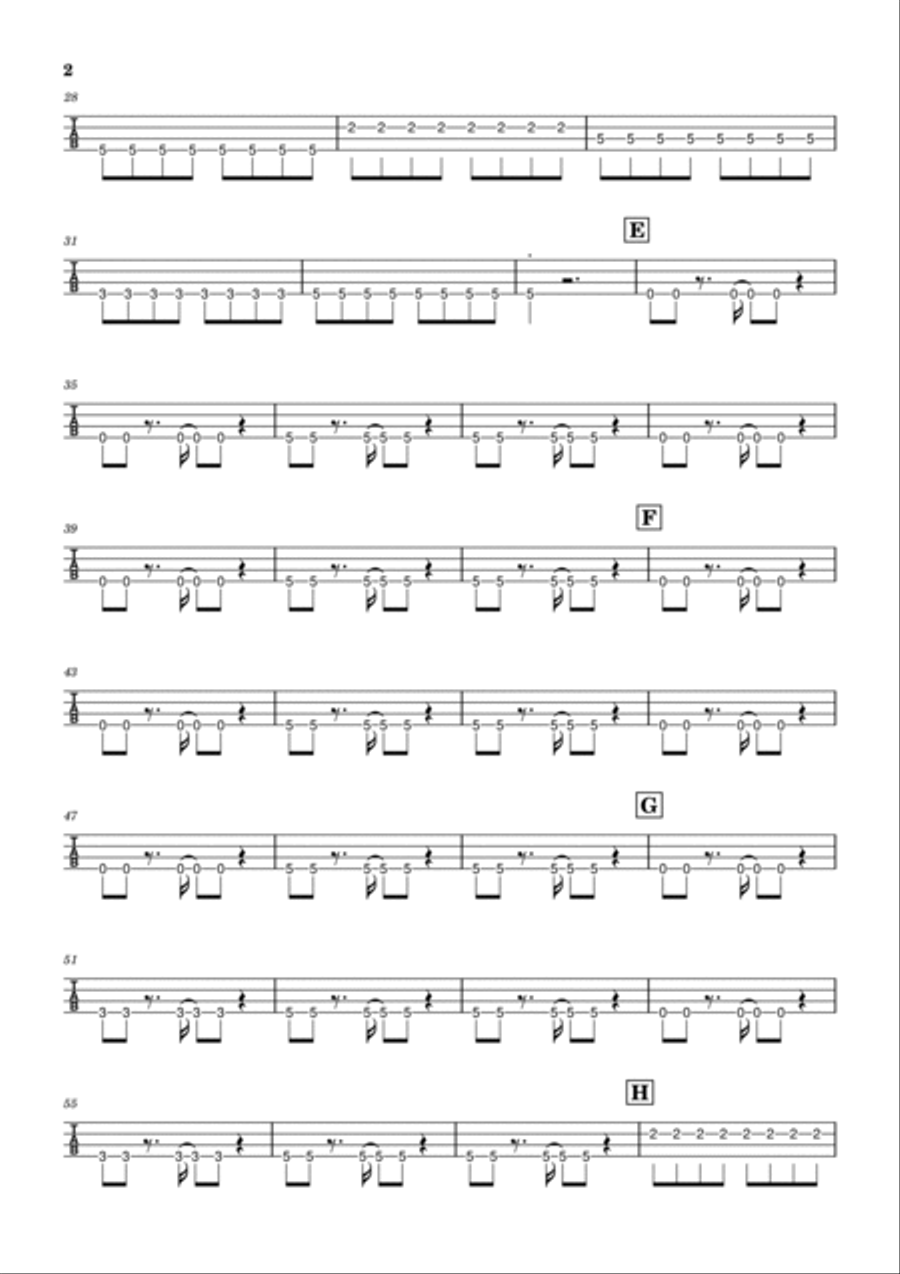 You Oughta Know Bass Guitar Tablature scores gallery preview page 2